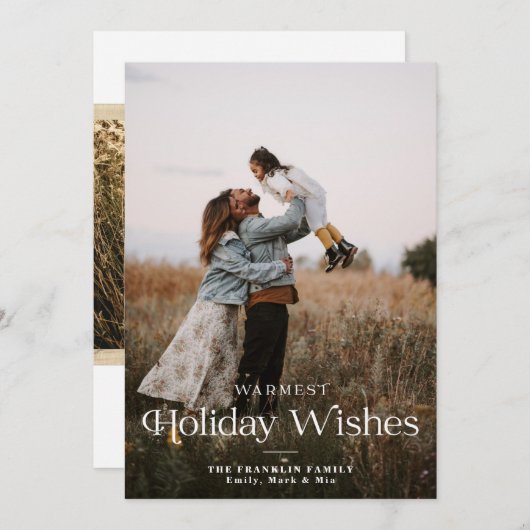 Warmste feestdag maakt moderne feestdag fotokaart feestdagenkaart (Voorkant / Achterkant)