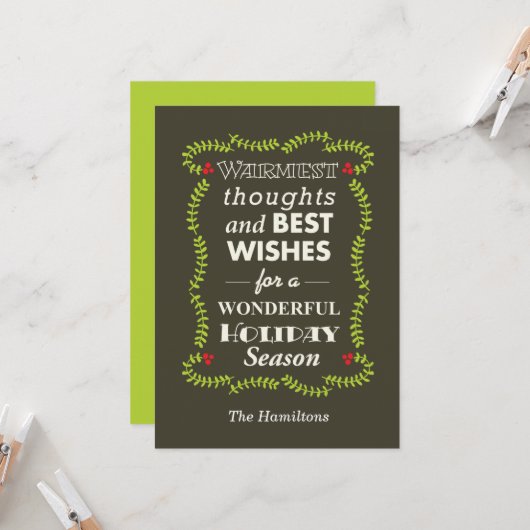 Warmste gedachten & beste wensen kaart (Voorkant / Achterkant in situ)