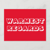 Warmste Groeten Warm Met vriendelijke groet rood w Briefkaart (Voorkant)