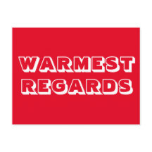 Warmste Groeten Warm Met vriendelijke groet rood w