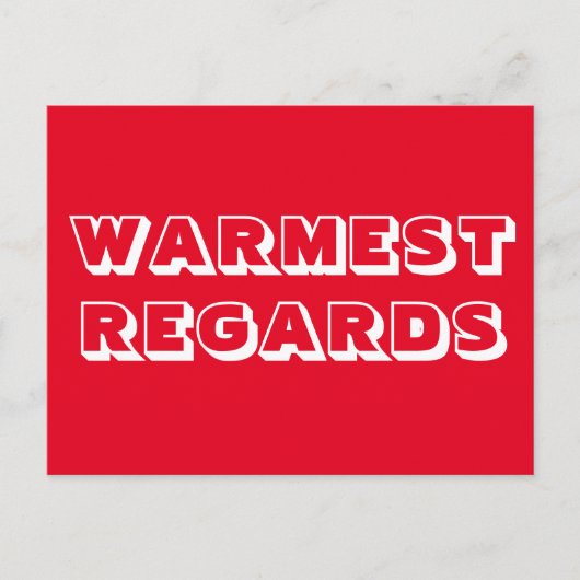 Warmste Groeten Warm Met vriendelijke groet rood w Briefkaart (Voorkant)