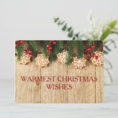 Warmste kerstwens Kaart 2-zijdige fotokaart (Staand voorkant)