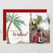 Warmste Palmboom Kerstwensen Foto Feestdagenkaart (Voorkant / Achterkant)