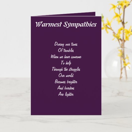 Warmste sympathieën wenskaarten kaart (Gele Bloem)