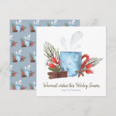 Warmste vakantiewensen Gezellige Mok Feestdagenkaart (Voorkant / Achterkant)