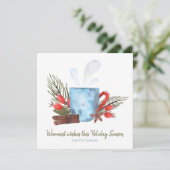 Warmste vakantiewensen Gezellige Mok Feestdagenkaart (Staand voorkant)