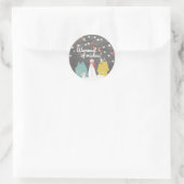 Warmste van Wensen | Schattigee vintage kerstvakan Ronde Sticker (Tas)