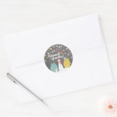 Warmste van Wensen | Schattigee vintage kerstvakan Ronde Sticker (Envelop)