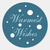 Warmste vernissen Blauwe en witte envelopzegels Ronde Sticker (Voorkant)