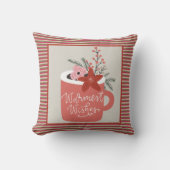 Warmste vernissen Rustic Retro Floral & Stripes Kussen (Voorkant)