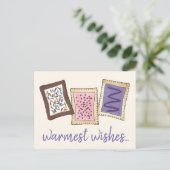 Warmste vernissen Warm Toaster Breakfast Pastries Feestdagenkaart (Staand voorkant)