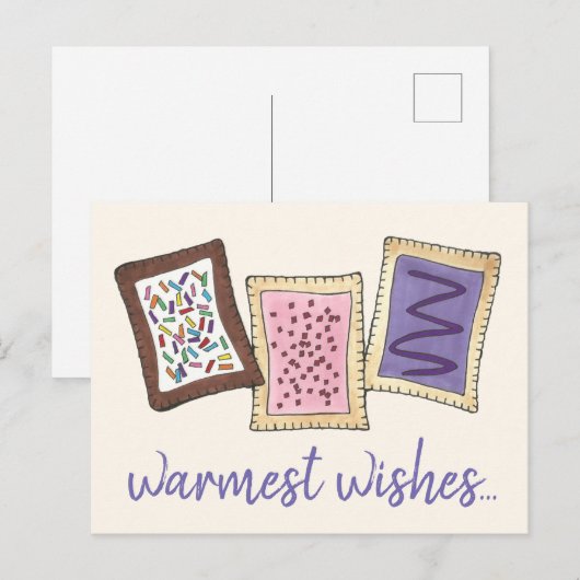 Warmste vernissen Warm Toaster Breakfast Pastries Feestdagenkaart (Voorkant / Achterkant)