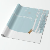 Warmste Wens Winterbos met slee en sneeuw Cadeaupapier (Uitgerold)