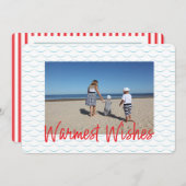 Warmste wensen 2 Foto Kust Beachy Vakantie Kaart (Voorkant / Achterkant)