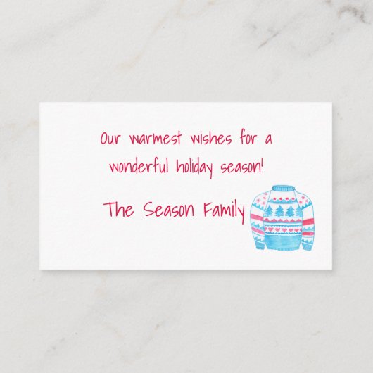 Warmste wensen aanpasbare fotokaart informatiekaartje (Achterkant)