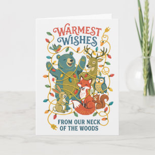 Warmste Wensen Bosdieren Feestdagen Kaart