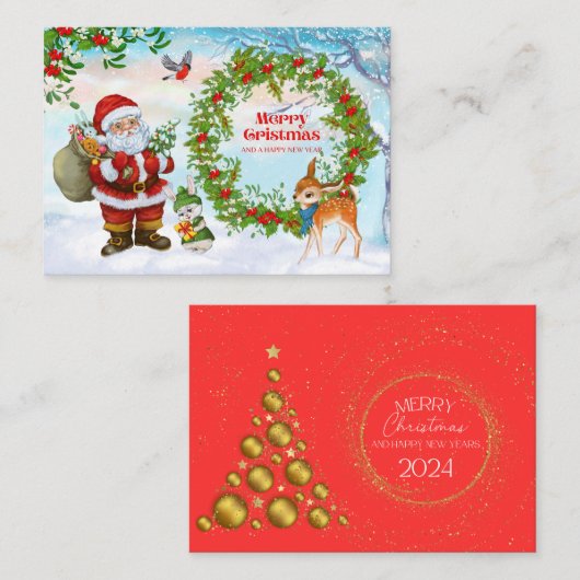 "Warmste wensen: een kerst Kaart overloopt Notitiekaartje (Voorkant / Achterkant)