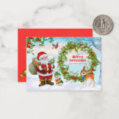 "Warmste wensen: een kerst Kaart overloopt Notitiekaartje (Voorkant / Achterkant in situ)