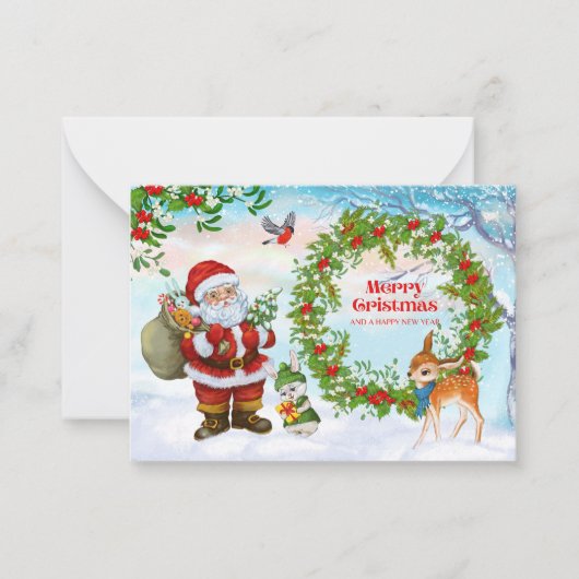 "Warmste wensen: een kerst Kaart overloopt Notitiekaartje (Voorkant)