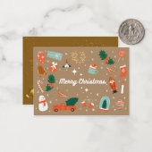 Warmste wensen een kerst Kaart overlopen Notitiekaartje (Voorkant / Achterkant in situ)