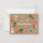 Warmste wensen een kerst Kaart overlopen Notitiekaartje (Voorkant)