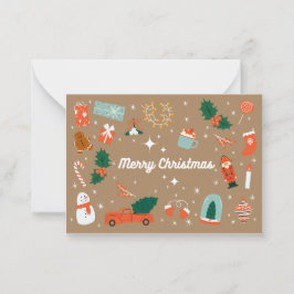 Warmste wensen een kerst Kaart overlopen Notitiekaartje