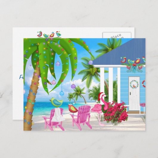 Warmste wensen en kerstmis feestdagenkaart (Voorkant / Achterkant)