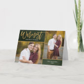 Warmste Wensen Faux Gold Foil 2 Foto Feestdagen Kaart (Voorkant)