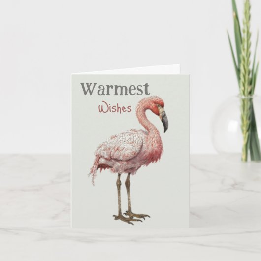 Warmste Wensen Flamingo Bedankkaart (Voorkant)