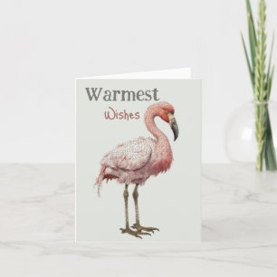 Warmste Wensen Flamingo Bedankkaart