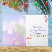 Warmste wensen Flamingo Tropical Beach Kerstmis Feestdagen Kaart