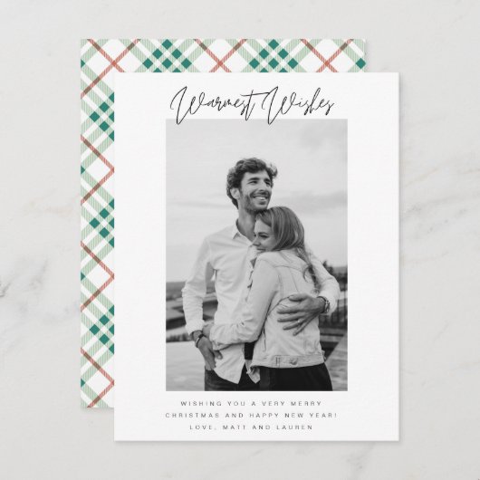 Warmste wensen Foto gespeeld Kerstmis Feestdagenkaart (Voorkant / Achterkant)