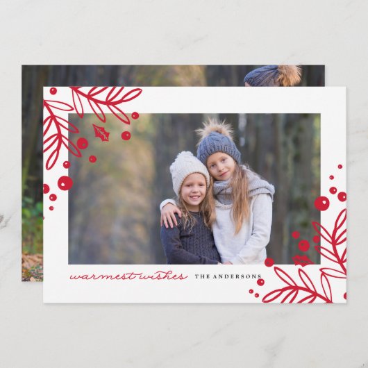 WARMSTE WENSEN Foto Kerst Kaart (Voorkant / Achterkant)