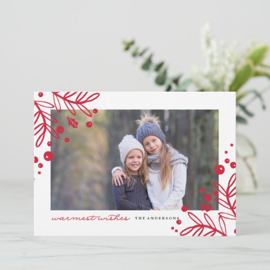 WARMSTE WENSEN Foto Kerst Kaart (Staand voorkant)