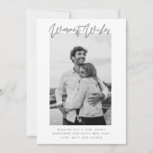 Warmste wensen foto minimalistisch kerstfeest feestdagenkaart (Voorkant)