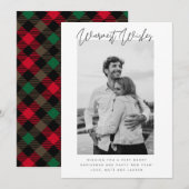 Warmste wensen foto minimalistisch kerstfeest feestdagenkaart (Voorkant / Achterkant)