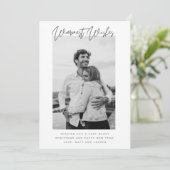 Warmste wensen foto minimalistisch kerstfeest feestdagenkaart (Staand voorkant)