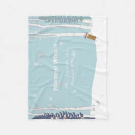 Warmste wensen gepersonaliseerde wintersneeuw scen fleece deken