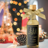 Warmste Wensen Goud & Zwart Vakantiebomen Mini Wijn Etiket