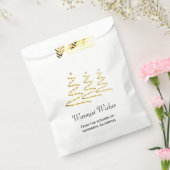 Warmste Wensen Gouden Lint Kerstbomen Treat Bedankzakje (Gezegeld)