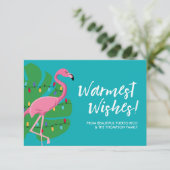 Warmste wensen Holiday Flamingo blauwe Aangepaste  Kaart (Staand voorkant)