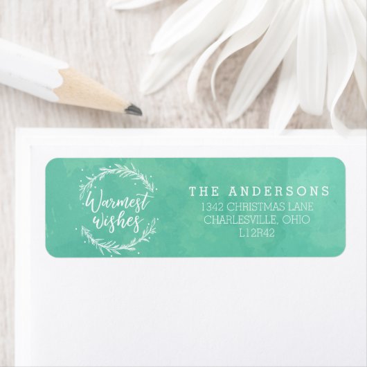 Warmste wensen Holiday Wreater & Waterverf Etiket (Insitu)