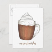 Warmste Wensen Hot Chocolate Cacao Winter Ansichtk Feestdagenkaart (Voorkant / Achterkant)