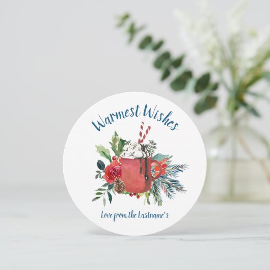 Warmste wensen Hot Cocoa Kerstkaart Kaart (Staand voorkant)