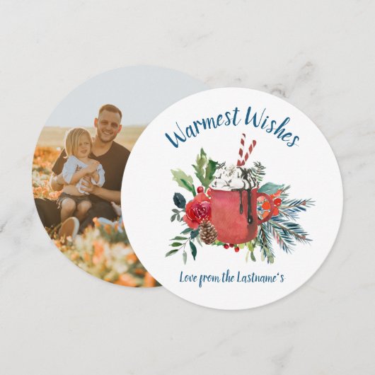 Warmste wensen Hot Cocoa Kerstkaart Kaart (Voorkant / Achterkant)