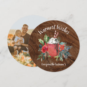 Warmste wensen Hot Cocoa Kerstkaart Kaart