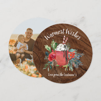 Warmste wensen Hot Cocoa Kerstkaart Kaart