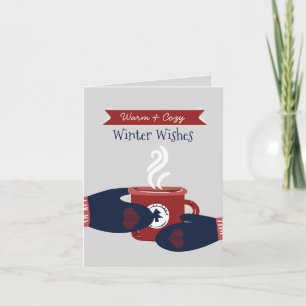 Warmste wensen Hygge Coffee Kerstmis Feestdagen Kaart