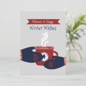 Warmste wensen Hygge Coffee Kerstmis Feestdagenkaart (Staand voorkant)