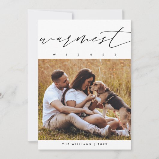 Warmste Wensen, Kerst Familie Foto Overlay Feestdagenkaart (Voorkant)